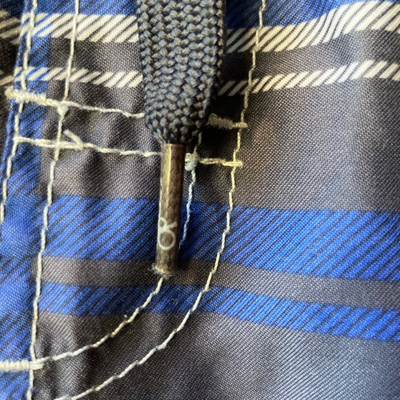 O'Neill Plaid Swim Trunks Mens Size 30 Black Blue Board Shorts Bathing Suit - Picture 7 of 13